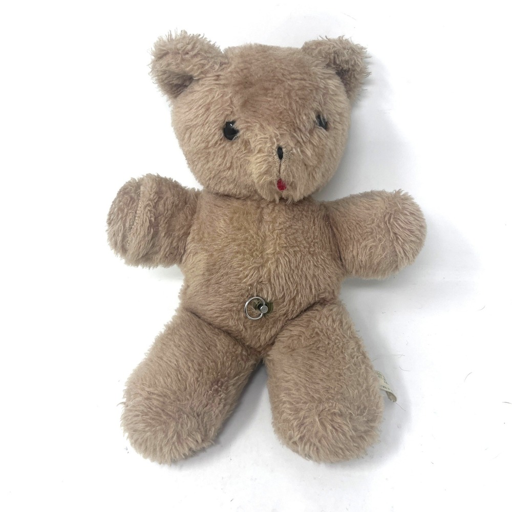 Vintage‎ Eden Teddy Bear Wind Up Musical Plush Beige Red Tongue